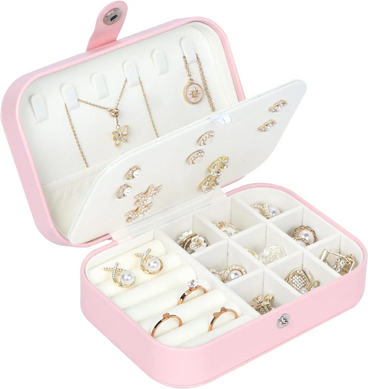 Vintage Leather Travel Jewellery Box for Women
